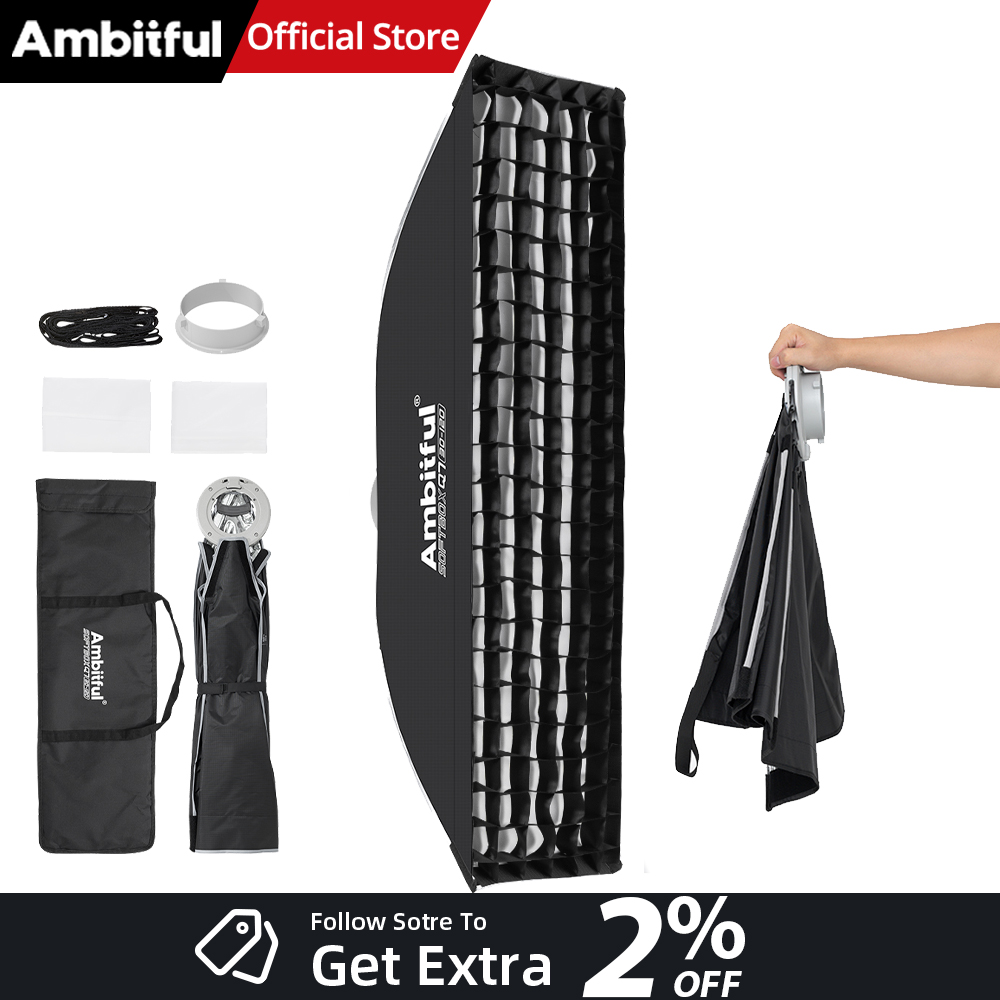 Photography Lighting Set Up - AMBITFUL Q7-II 30*120cm Bowens Mount Strip
